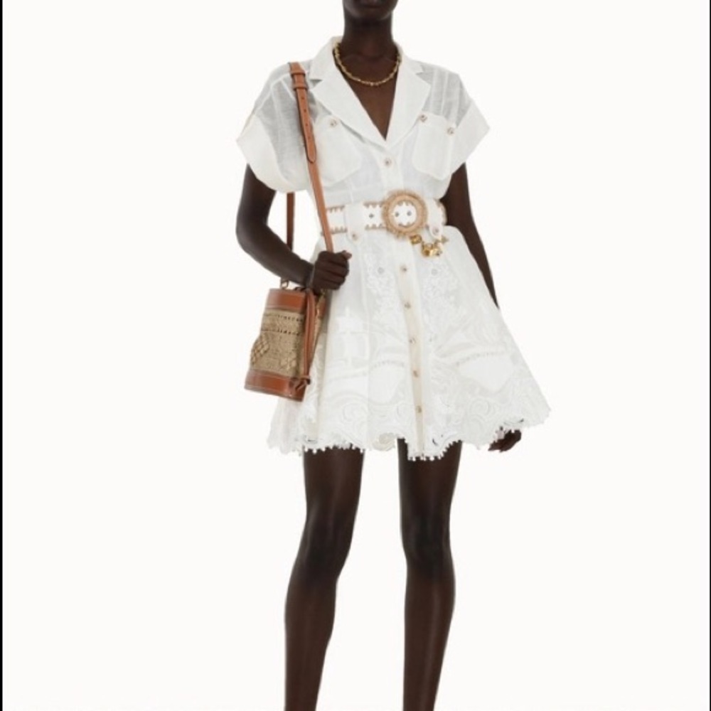 Zimmerman postcard Shirt mini dress embroidered size 2 from NM RRP $2014